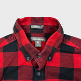 Eddie Bauer Shirt Mens Small Red Checkered Plaid Flannel Classic Fit Button Up