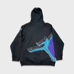 Vintage Y2K Nike Air Jordan Hoodie Mens Medium Black Full Zip Jumpman Sweater