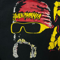 Vintage Y2K Hulkamania T Shirt Mens Medium Black Hulk Hogan WWE Wrestling Tee