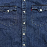 Levi's Barstow Western Denim Shirt Mens Small Dark Wash Long Sleeve Button Up