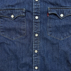 Levi's Barstow Western Denim Shirt Mens Small Dark Wash Long Sleeve Button Up