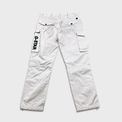 G-Star Raw Pants Mens 32x34 White Straight Fit Casual Utility Cargo Trousers