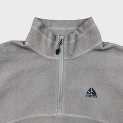 Vintage Y2K Nike ACG Fleece Mens XL Gray 1/4 Zip Therma Fit Pullover Jacket