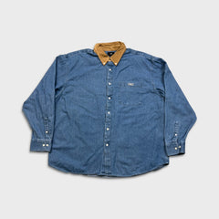 Obey Shirt Mens XL Blue Workwear Long Sleeve Button Up Medium Wash Denim