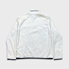 Nautica Fleece Mens Small White 1/4 Zip Outdoor Pullover Jacket