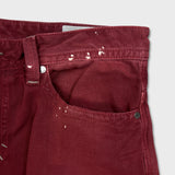 Diesel Jeans Mens 31x34 Red Thavar Regular Slim Skinny Paint Faded Denim Pants