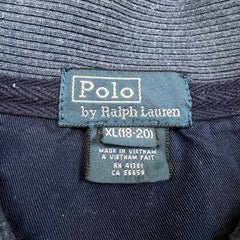 Vintage 90s Polo Ralph Lauren Shawl Collar Sweatshirt Mens XL Blue Pony Pullover