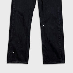 Levi's 501 Jeans Mens 36x30 Black Original Straight Leg Dark Wash Denim Pants