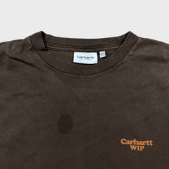 Carhartt WIP Long Sleeve Paisley Tee Buckeye Mens Large Brown Faded Shirt