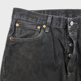 Levi's 501 Jeans Mens 36x30 Black Original Straight Leg Dark Wash Denim Pants