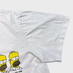 Vintage 90s Many Moods Of Homer Simpson T Shirt Mens White Large Distressed Cartoon Tee