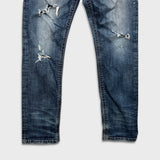 Silver Jeans Co. Eddie Mens 30x32 Blue Relaxed Fit Slim Straight Distressed Denim Pants