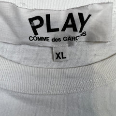 Comme des Garcons Play T Shirt Mens XL White CDG Heart Short Sleeve Tee