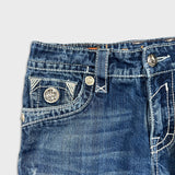 Rock Revival Jeans Mens 34x32 Blue Kurt Straight Leg Medium Wash Distressed Pants