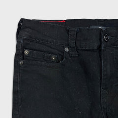 True Religion Geno Pants Mens 32x30 Black Relaxed Slim Stretch Dark Wash Denim