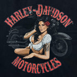 Vintage 2015 Harley Davidson T Shirt Mens Large Black Music City Biker Girl Tee