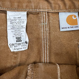 Vintage 90s Carhartt Pants Mens 34x32 Beige Original Fit Double Knee Distressed USA