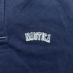 Nautica Sweatshirt Mens Large Blue 1/4 Zip Spell Out Pullover