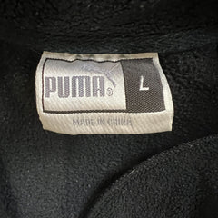 Vintage 90s PUMA Fleece Mens Large Black 1/4 Zip Original Pullover Jacket