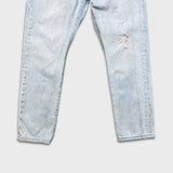 Levi's 501 S Jeans Womens 31x28 Blue Skinny Taper Leg Light Wash Distress Denim Pants