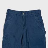 Carhartt Pants Mens 30x30 Blue Loose Fit Carpenter Workwear Hammer Loop Canvas
