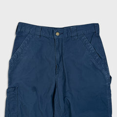 Carhartt Pants Mens 30x30 Blue Loose Fit Carpenter Workwear Hammer Loop Canvas