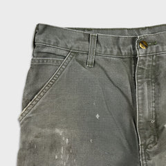 Carhartt Pants Mens 32x32 Green Distress Original Dungaree Fit Workwear Carpenter