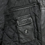 Vintage 90s Pelle Cuir Leather Jacket Mens 2XL Black Genuine Leather Quilted Lined