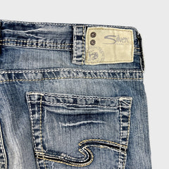 Silver Jeans Co. Grayson Mens 36x29 Blue Relaxed Fit Straight Leg Light Wash Denim Pants
