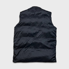 Adidas Puffer Down Vest Mens XL Black Essentials 3 Stripe Full Zip Outdoor Jacket