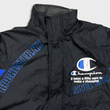 Vintage 90s Champion Jacket Mens XS Black Rochester NY USA Bomber