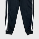 Vintage Y2K Adidas Sweatpants Mens Large Black 3 Stripes Spell Out Taper Leg Jogger