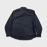 Levi's Denim Shirt Mens Large Black Dark Wash Casual Western Jean Pearl Snap