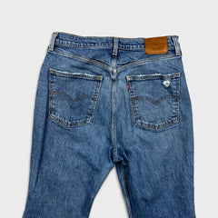 Levi's 70s Style High Flare Jeans Womens 31x24 Blue Medium Wash Distressed Denim Pants