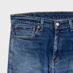 Levi's 505 Jeans Men 36x34 Blue Regular Fit Straight Leg Medium Wash Faded Denim Pants