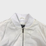 Karl Lagerfeld Paris Jacket Mens Small White Lightweight Lined Windbreaker Bomber