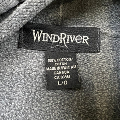 Vintage 90s Windriver Blank Hoodie Mens XL Gray Faded Stone Washed Oversized Sweater