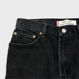 Levi's 505 Jeans Mens 32x28 Black Regular Fit Straight Leg Dark Wash Faded Denim Pants