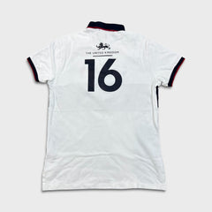 Polo Ralph Lauren Shirt Mens Medium White Great Britain Big Pony Short Sleeve