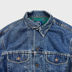 Vintage 90s Gap Denim Jacket Mens Medium Blue Lined Medium Wash USA Jean Trucker