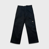 Dickies Pants Mens 34x32 Black Loose Fit Double Knee Workwear Baggy Trouser