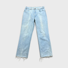 Vintage 90s Levi's 619 Jeans Mens 32x29 Orange Tab Light Wash Frayed Leg Denim Pants