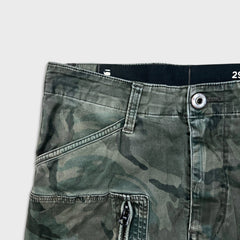 G-Star Raw Pants Mens 29x28 Green Camo Powel 3D Tapered Cuffed Cargo Trousers
