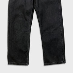 Levi's 505 Jeans Mens 32x28 Black Regular Fit Straight Leg Dark Wash Faded Denim Pants