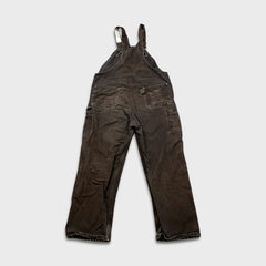 Vintage Carhartt Overalls Mens 40x30 Brown Duck Bib Double Knee Carpenter Workwear