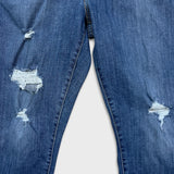 Levi's Boyfriend Jeans Womens 38x27 Blue Relaxed Fit Mid Rise Distressed Denim Pants
