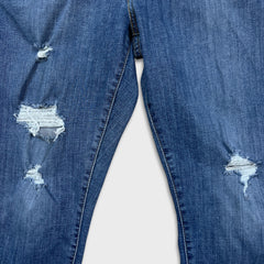 Levi's Boyfriend Jeans Womens 38x27 Blue Relaxed Fit Mid Rise Distressed Denim Pants