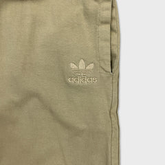 Adidas Originals Sweatpants Mens 2XL Beige Spell Out Fleece Comfort Jogger