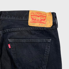 Levi's 501 Jeans Mens 36x36 Black Original Straight Leg Dark Wash Denim Pants
