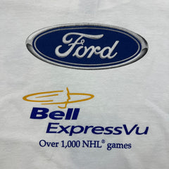 Vintage 90s Toronto Maple Leafs T Shirt Mens XL White Go Leafs Go Ford Bell Hockey Tee